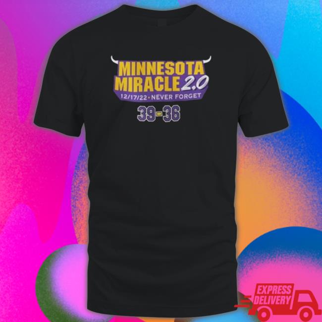 Minnesota Vikings Minnesota Miracle 2.0 2022 Never Forget 39-36 Sweaters