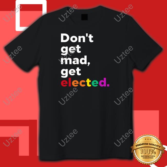 Official Don't Get Mad Get Elected Tee Shirt Congressman Greg Casar Adri Pèrez Wearing Don't Get Mad Get Elected Shirt