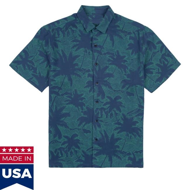 Palm Breeze Short Sleeve Hawaiian Shirt Kahala Merch Store