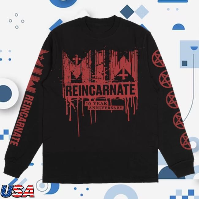 Official Motionless In White Merch Born In Blood Long Sleeve (Black) Hooded Sweatshirt