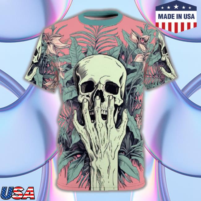 Deadly Tropical Floral 3D T-Shirt, Costume Halloween Cosplay 3D T-Shirt, Halloween Costume For Family Group T-Shirt