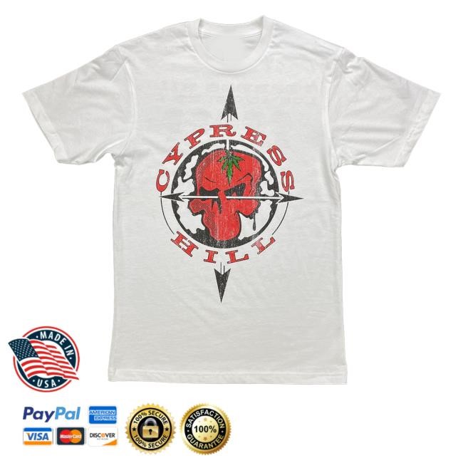Official Cypress Hill Og Skull N Compass Tee Shirt