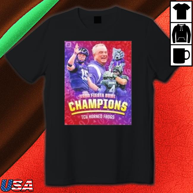 Official Tcu Horned Frogs Vrbo Fiesta Bowl Champions Tee Shirt