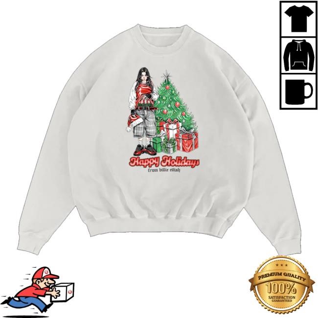 Billieeilish Merch Shop Happy Holidays White Shirt