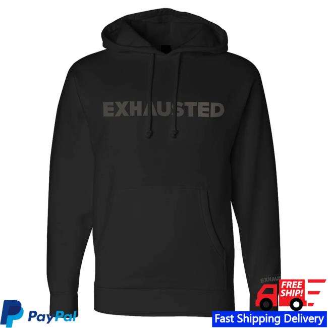 Official Philip Defranco Merch Store Beautiful Bastard Exhausted Popover Sweatshirt Black Beautifulbastard Philipdefranco Shop