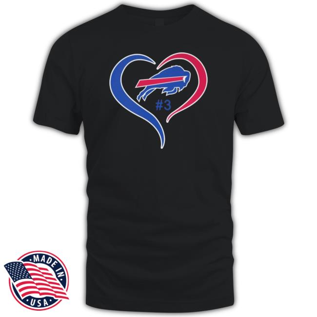 Heart Buffalo Bills #3 Damar Hamlin T- shirt Heart Buffalo Bills #3 Damar Hamlin Sweater