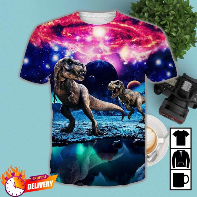 Galaxy Dinosaur Funny 3D T-Shirt