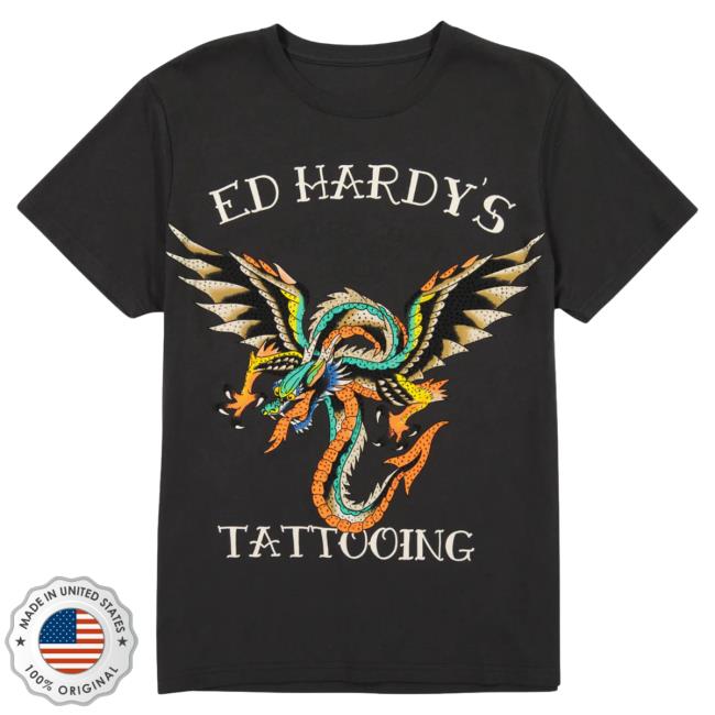 Official Ed Hardy Merch Store Rhinestone Dragon Wings Top Shirt EdHardy Apparel Clothing Shop