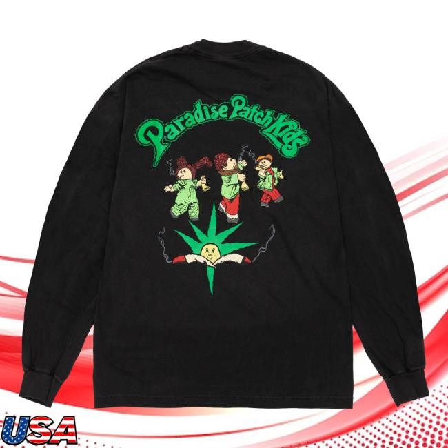 Trending Doverstreetmarket Merch Store Paradise Paradise Patch Kids Ls Black Tee Shirt