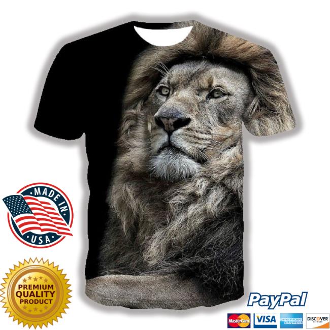 Lion T Shirt Animal 3D Print Sweater Men Unisex Short Sleeve