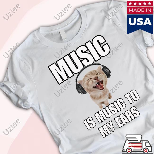 Cringey Tees Music Is Music To My Ears Cat Hoodie