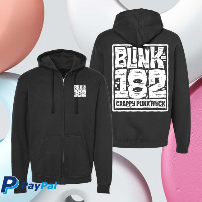 Official Blink 182 Merch Store Wall Zip Hood Black / White Blink182 Shop