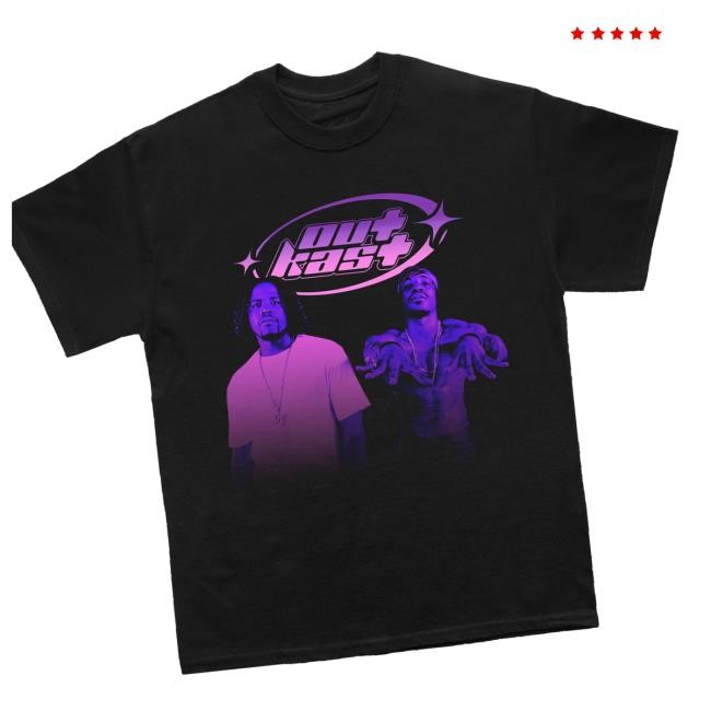 Official Outkast Store Merch Big & Andre Black Hooded Sweatshirt