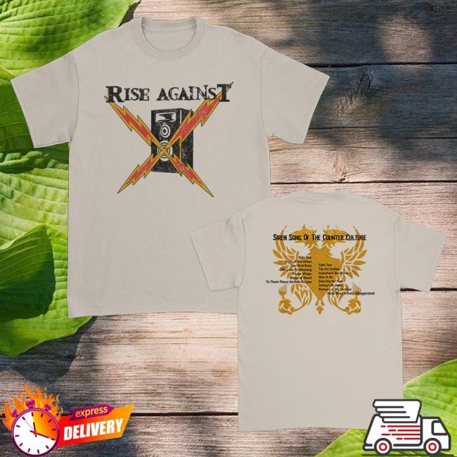 Official Rise Against Merch Siren Song Album Hoodie Natural