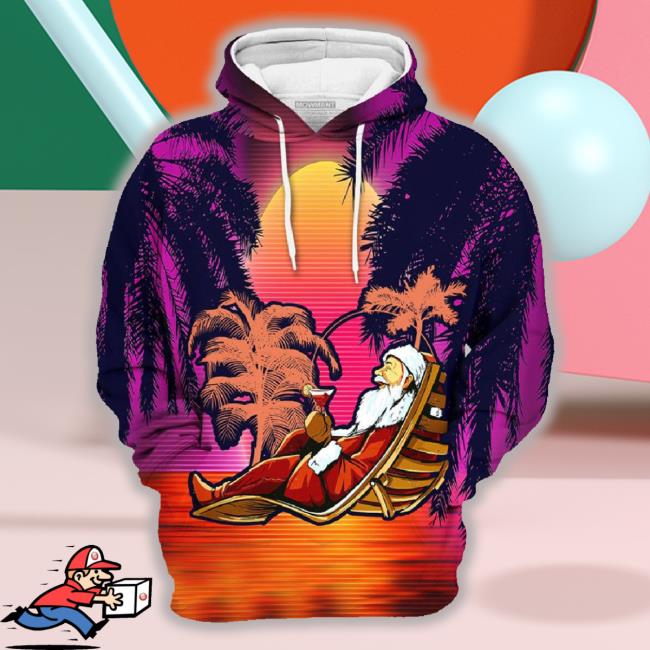 Santa With Tropical Beach 3D Sweater
