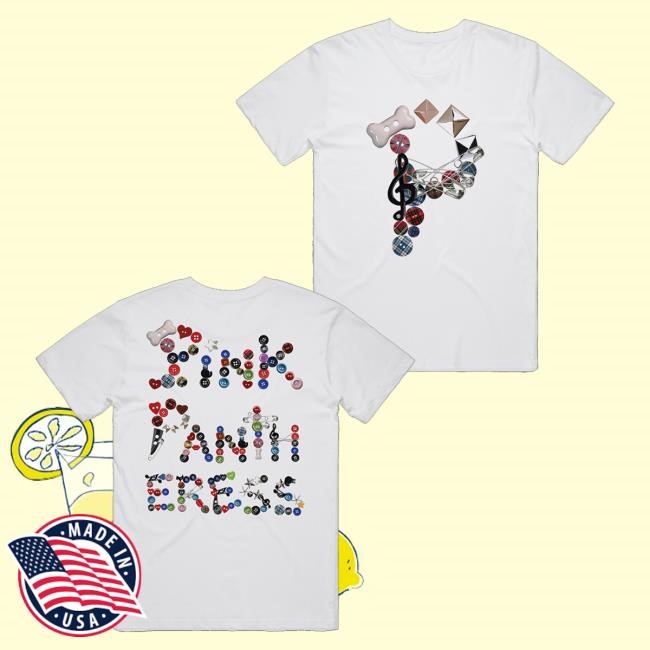 Official Pink Pantheress Merch Buttons Crewneck Sweatshirt White