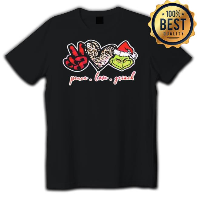 Peace Love Grinch Christmas Leopard Heart Tank Top