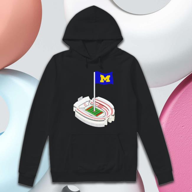 Official Michigan Flag Ohio Stadium The Shoe Hooded Sweatshirt