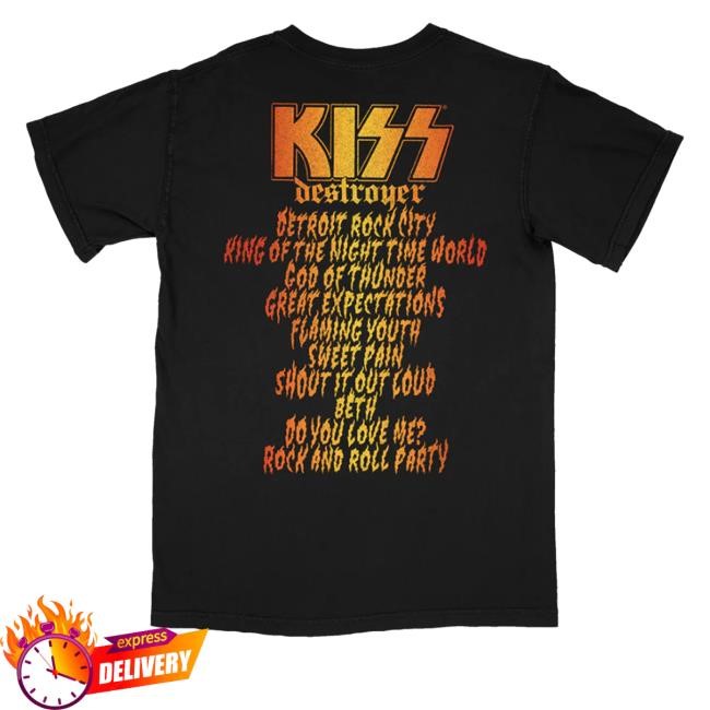 Kiss Official Store Destroyer Track List New Shirt Kiss Destroyer Track List