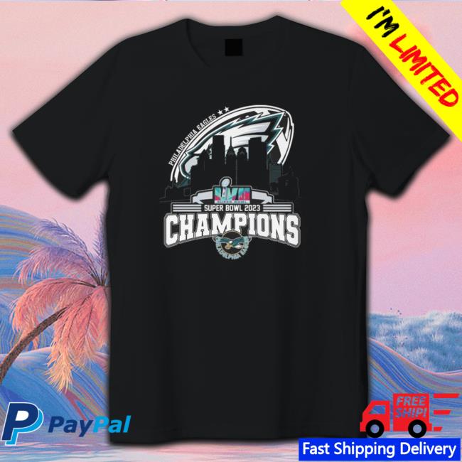 Philadelphia Eagles Super City Skyline Super Bowl Lvii 2023 Champions Sweatshirts