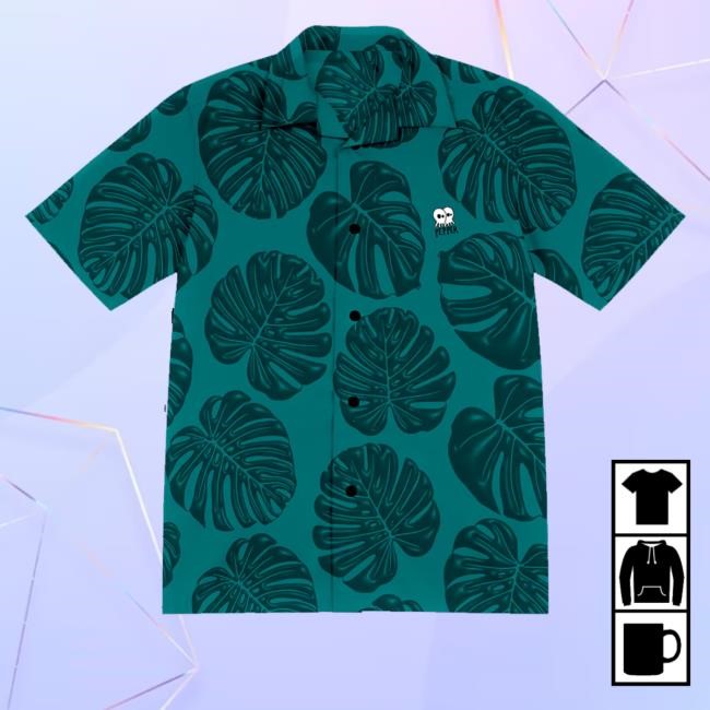 Official Pepper Merch Shop Store Monstera Button Up T Shirt