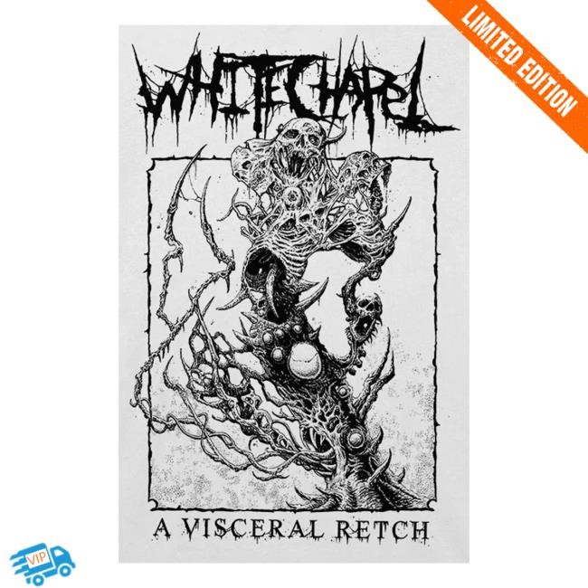 Whitechapel Merch A Visceral Retch White Hoodie