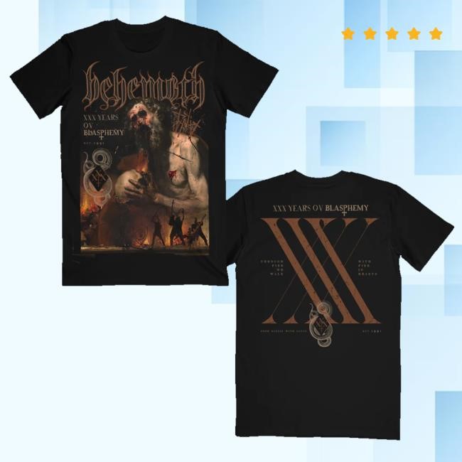 Official Behemoth Official Merch Xxx Years Ov Blasphemy Cover Shirts