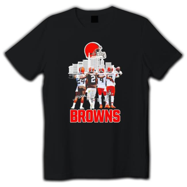 Cleveland Browns Nick Chubb Amari Cooper Deshaun Watson And Jacoby Brissett Signatures Sweatshirts