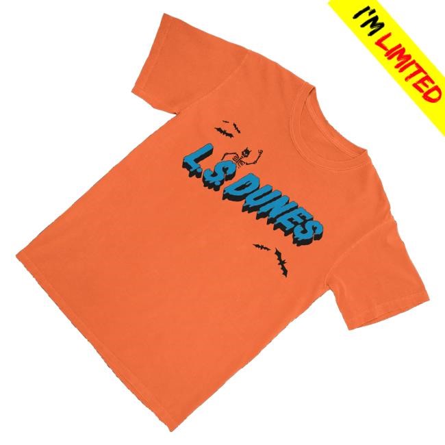 Trending L.S. Dunes Merch Spooky Skeleton Sweatshirt Orange