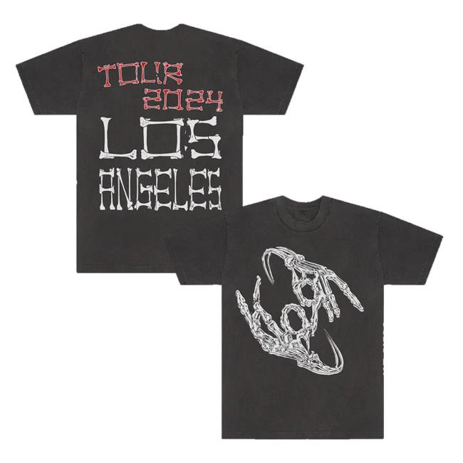 Korn Official Store Korn Skeleton Hands La 2024 New Shirt