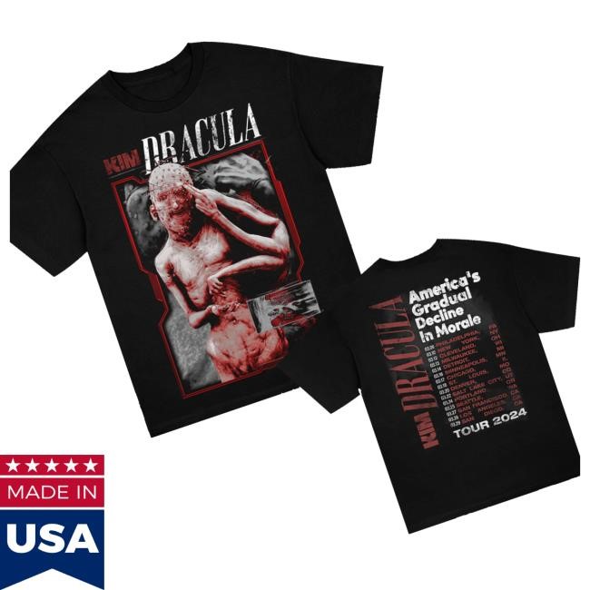 Kim Dracula Store America's Gradual Decline In Morale 2024 Tour Tee Shirt Black