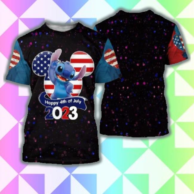 Ohana Stitch Patriot Mouse Ear Head Happy 4Th Of July 2023 3D Sweatshirt