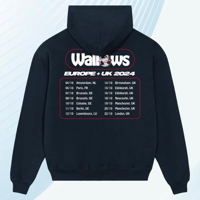 Official Wallows Store Merch Globe World Tour Pullover Hooded Sweatshirt