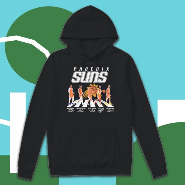 Official Phoenix Sun Josh Okogie, Deandre Ayton, Devin Booker, Chris Paul And Kevin Durant Abbey Road Signatures Shirt