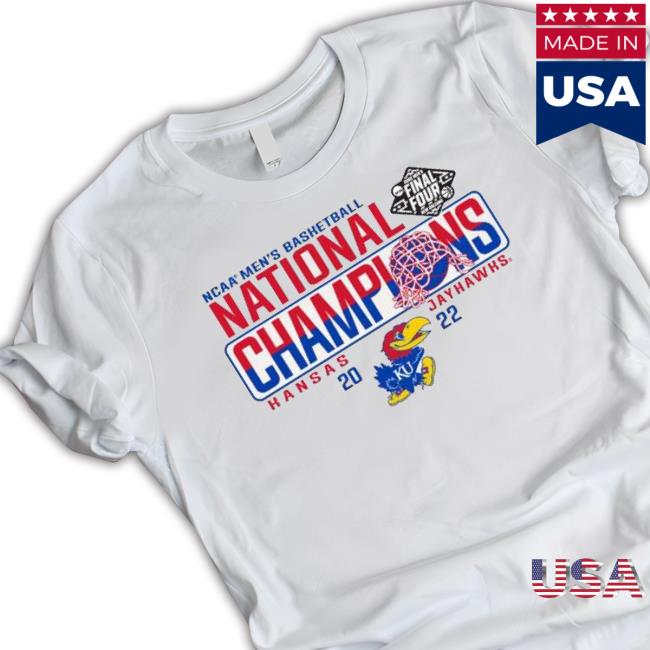Kansas Jayhawks 2022 Ncaa Men’S Basketball National Champion Tee