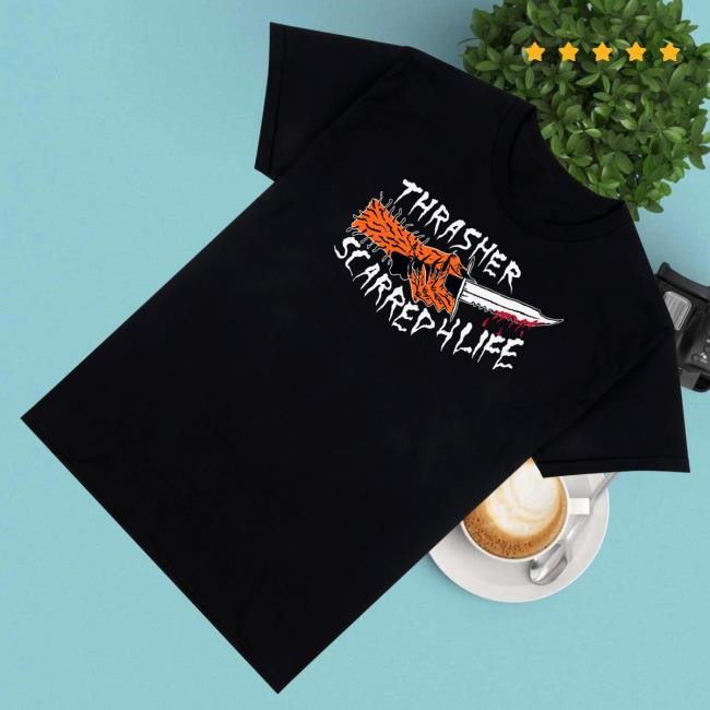 Official Thrasher Magazine Merch Scarred Tee Shirt