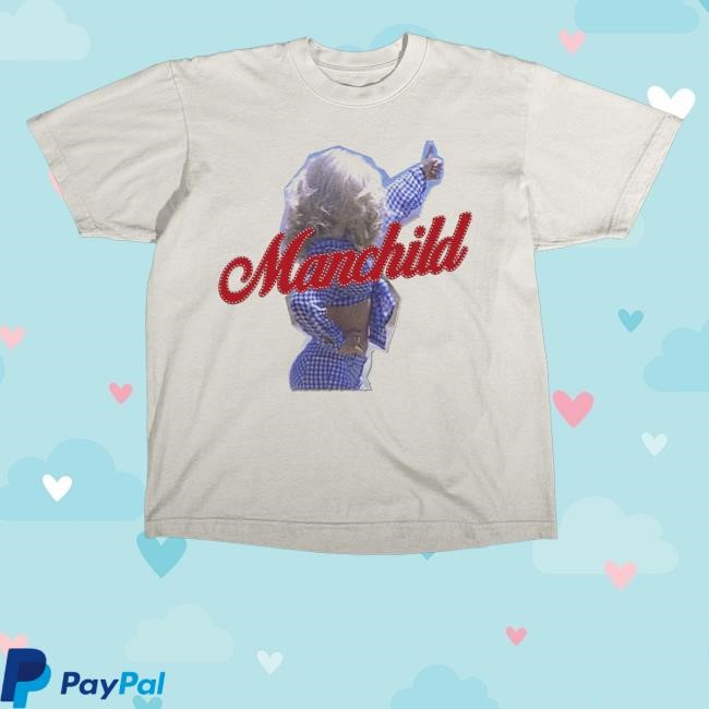 Official Sabrina Carpenter Merch Shop Store Manchild Rhinestone Classic Shirt