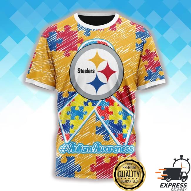 Pittsburgh Steelers All Over Print 3D T Shirt Puzzle Autism Awareness Hoodie Sweatshirt