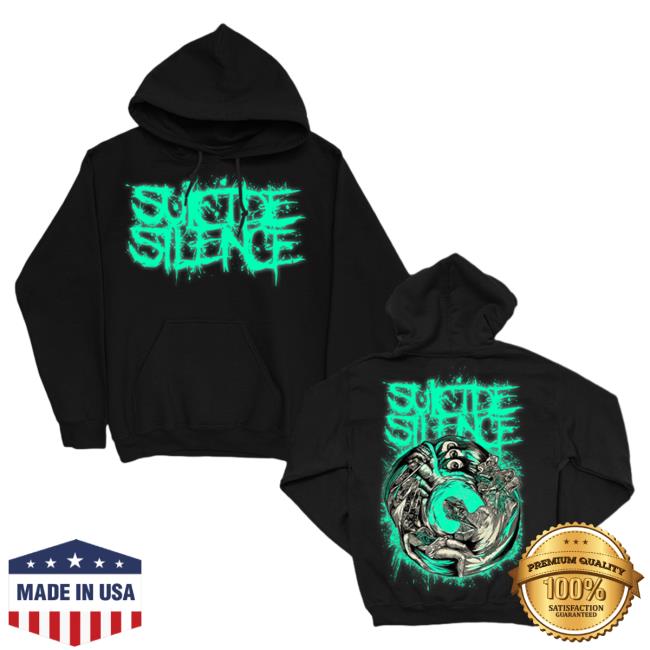 Official Suicide Silence Merch Hands Of A Killer Glow In The Dark Green Sweatshirts SuicideSilence