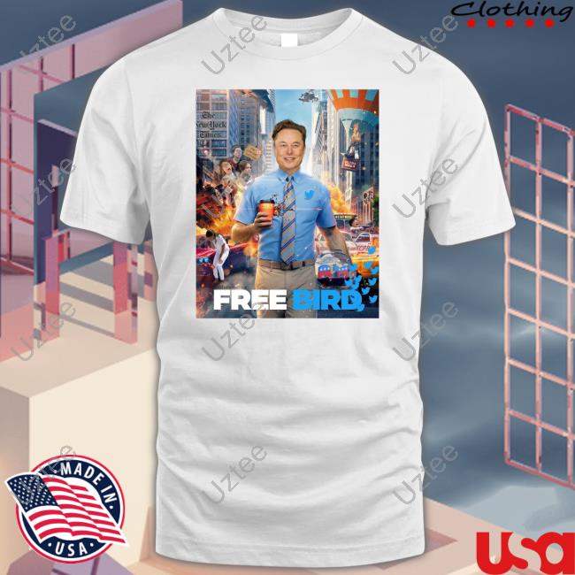 Foramerica Elon Musk Free Bird I'm Leaving Twitter Tee Shirt