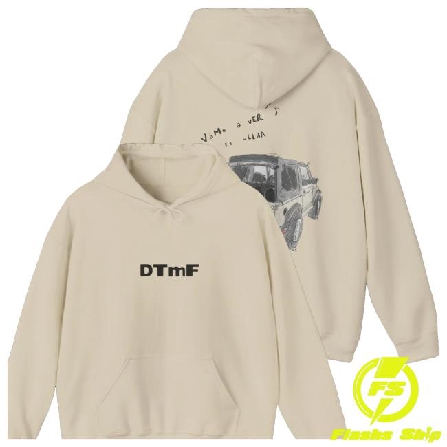 Trending Most Wanted Tour Merch Bad Bunny Merch - Dtmf Cream Vamos A Ver Si Es Velda Hooded Sweatshirt