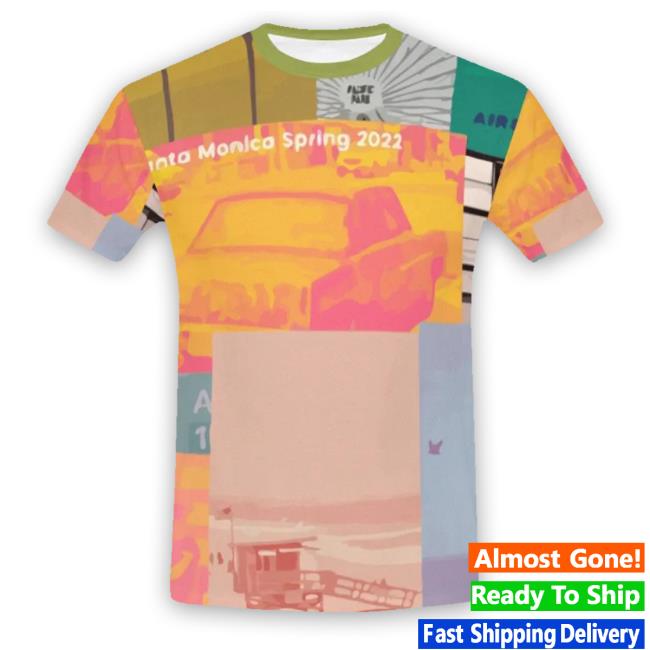 Men's Art One Day In Santa Monica Short Long Sleeve T Shirt Goxmix