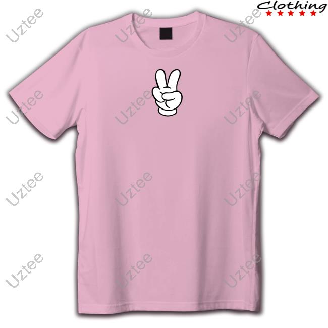 Mickey Mouse Peace Sign Pullover Tee Shirt For Adults
