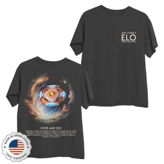 Jeff Lynne's Elo Store Merch Spaceship Sky Us 2024 Tour Long Sleeve Shirt