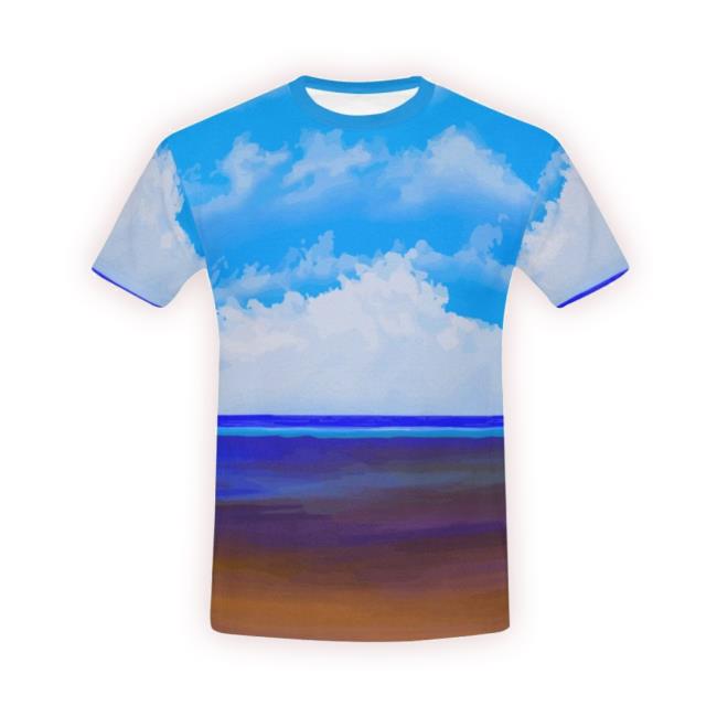 Official Goxmix Art Beach Blue Sky Short T-Shirts