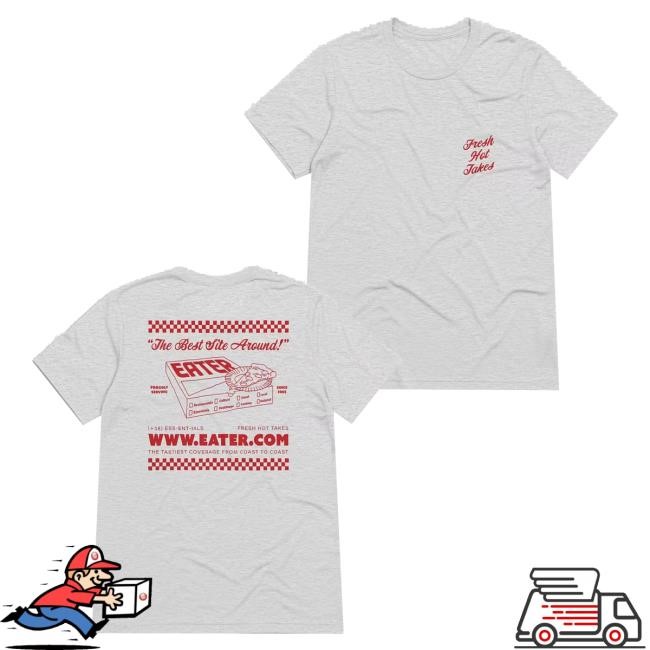 Official Eater Merch Fresh Hot Takes Sweatshirt Red Ink