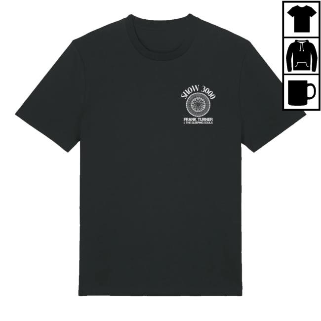Frank Turner Merch Shop Store Official Show3000 Black Tee Shirt