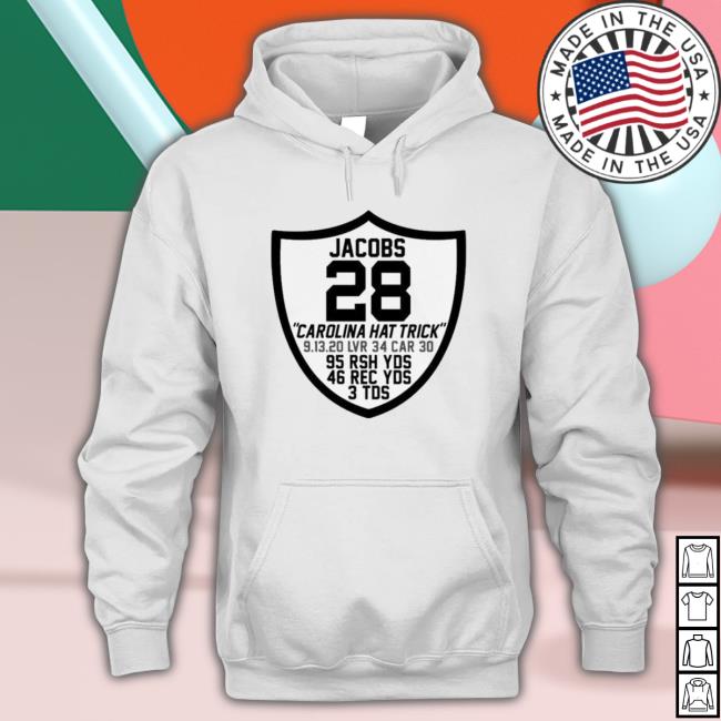 Carolina Hat Trick Josh Jacobs 28 Design Shirt