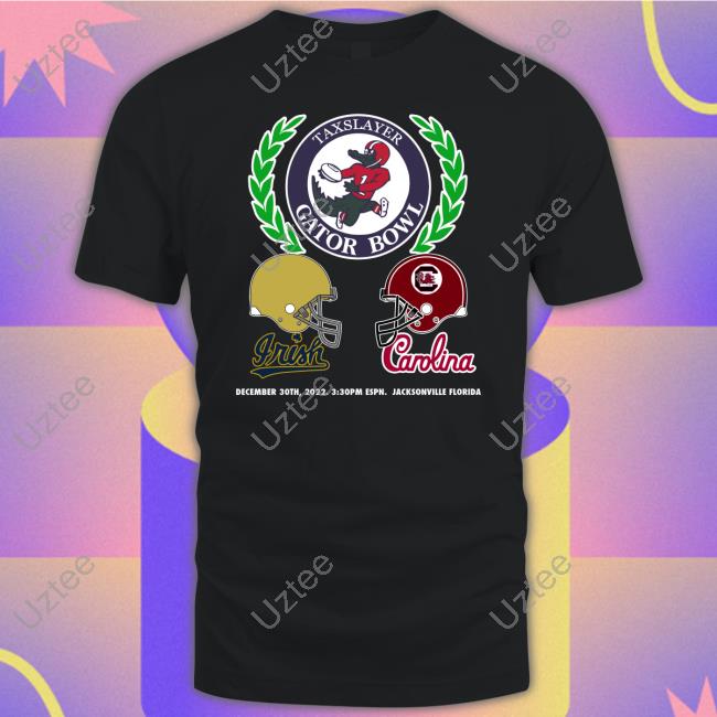 Taxslayer Gator Bowl Irish Carolina December 30Th, 2022. 3:30Pm Espn. Jacksonville Florida Black Long Sleeve Tee