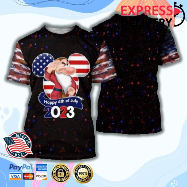 Grumpy Patriot Mouse Ear Head Happy 4Th Of July 2023 3D Hoodie